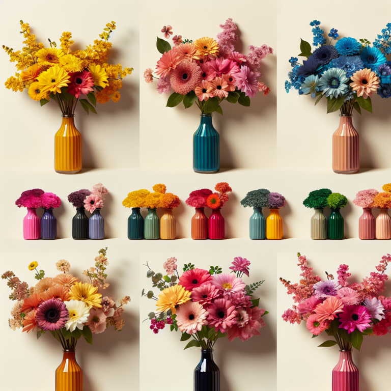 vasos pequenos com flores coloridas